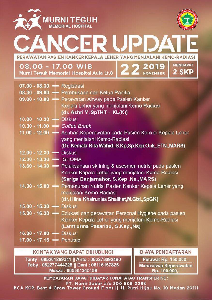 Seminar and Workshop CANCER UPDATE 2019 (Untuk Perawat)
