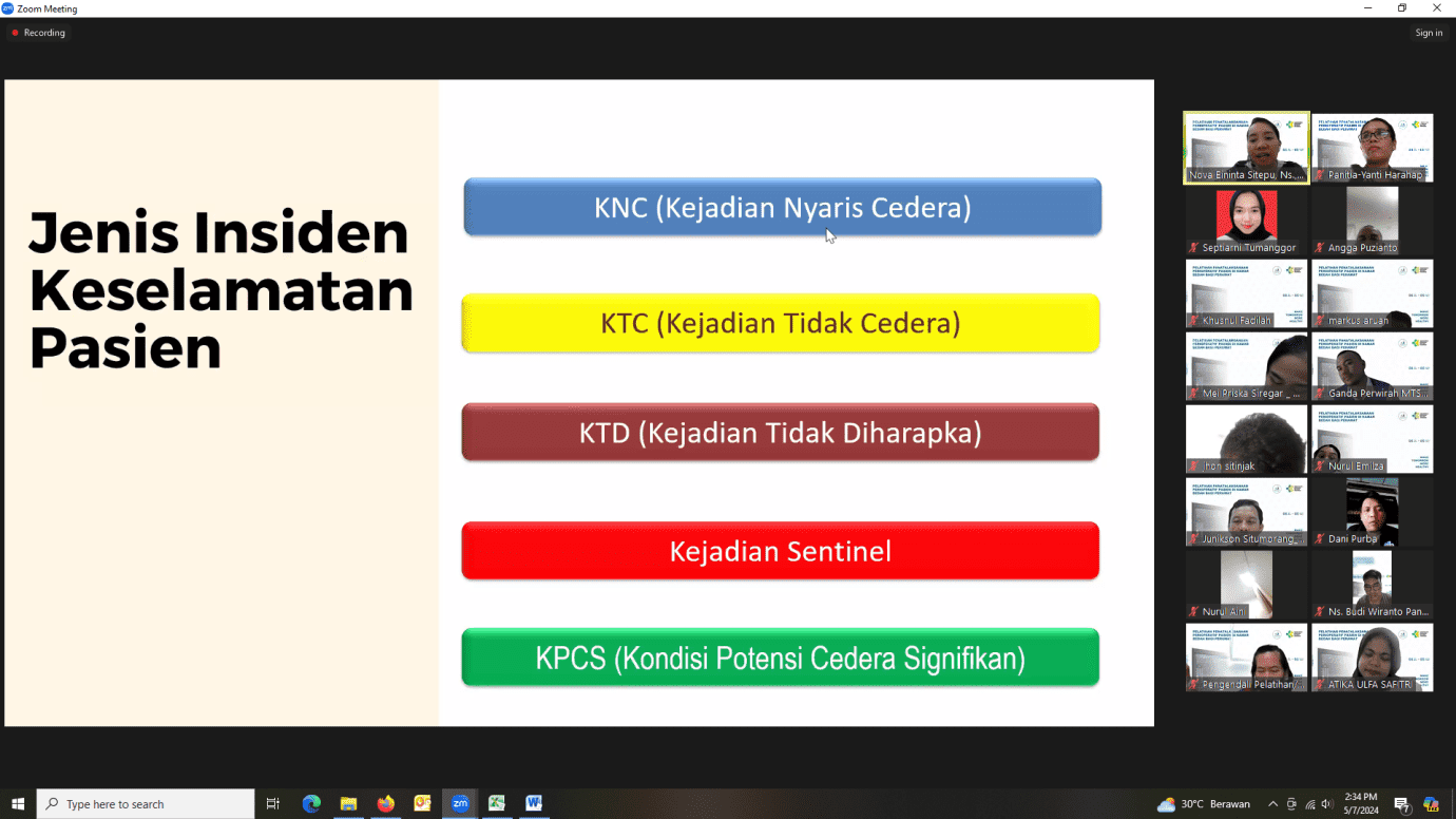 Pelaksanaan Pelatihan Penatalaksanaan Perioperatif Pasien di Kamar Bedah Bagi Perawat