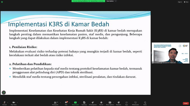 Pelaksanaan Pelatihan Penatalaksanaan Perioperatif Pasien di Kamar Bedah Bagi Perawat